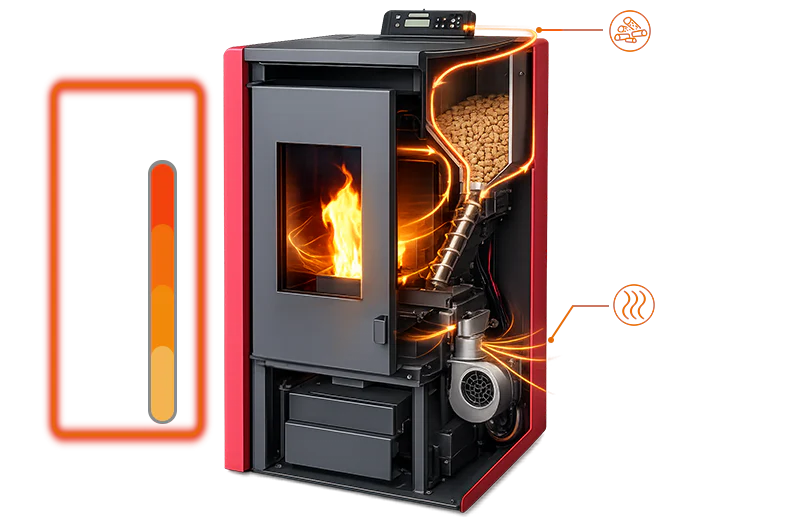 Estufa Pellet 6,2 KW 100 m2 WiFi